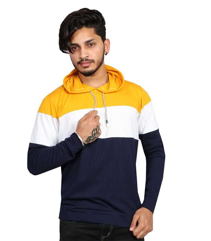 Full Sleeve Color Block Men Sweatshirt - Vogueshop